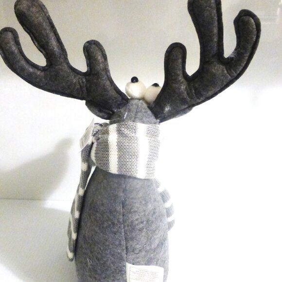14" Plush RAINDEER BENDABLE ANTLERS Felt Rain Deer Christmas Decoration Ornament - Picture 3 of 8